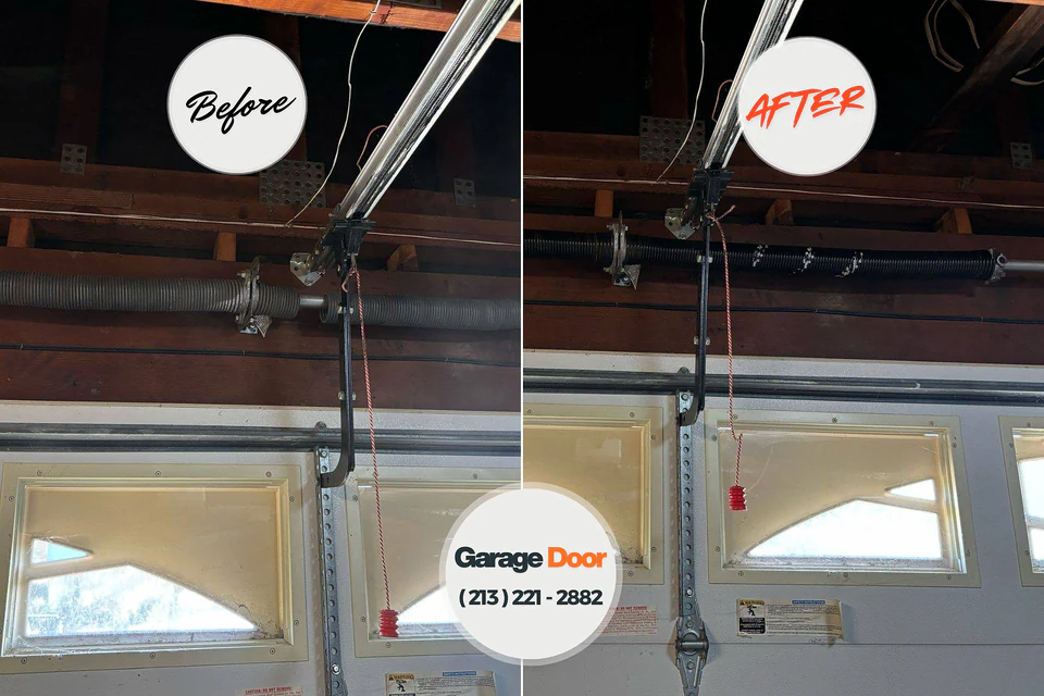 Before and after: garage door repair Pratt, KS